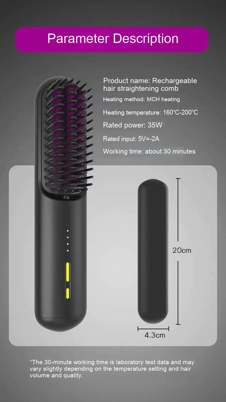New 2025 Mini Wireless Hair Straightener