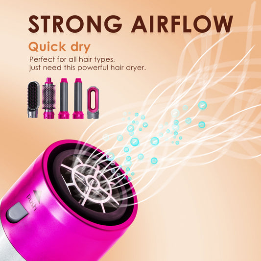 AirStyler 5-in-1 Hair Dryer & Curling Brush Set – Dry, Curl, Straighten, Volumize & Shine with One Powerful Tool!